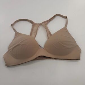Victoria’s Secret T Shirt Lightly Lined Wireless Tan Nude Bra Women’s Lace 34B